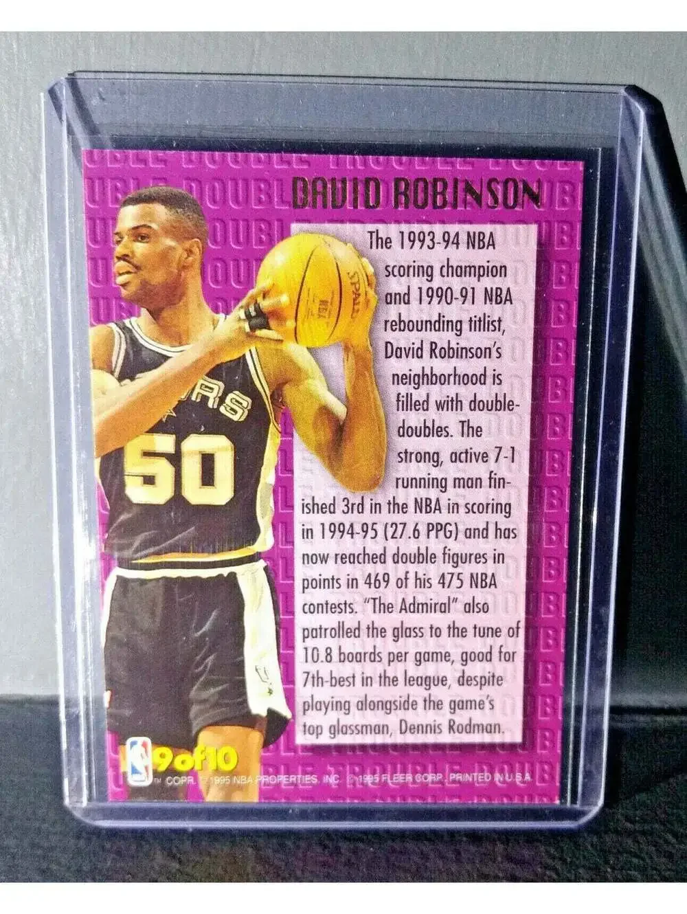 1995-96 David Robinson Fleer Ultra Double Trouble #9 Basketball Card